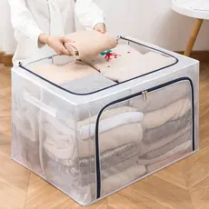 Organizador Multiuso Caixa Organizadora De Guarda Roupa Flexivel Com Ziper 50x40x30cm Grande