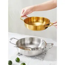 Panela Dourada em Aço Inox com Alças Duplas – 6 Tamanhos Elegante e Funcional para Cozinha
