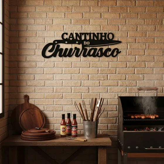 Cantinho do churrasco em MDF 3MM | Quadro decorativo | acompanha dupla face