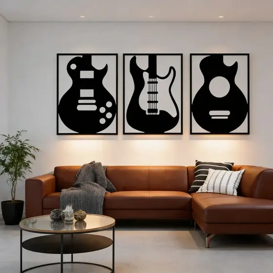 Quadro Decorativo Instrumentos | em MDF 3MM - acompanha dupla face