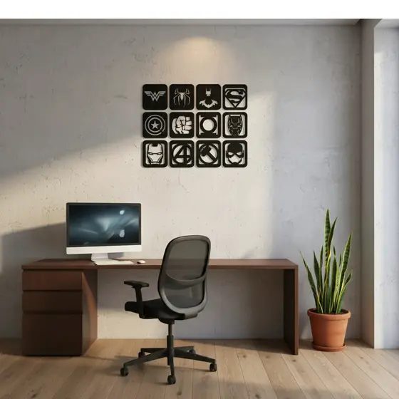 Kit Quadro Herois da Marvel e DC Decorativos| em MDF 3mm - acompanha dupla face