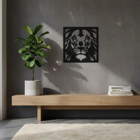 Quadro Painel decorativo Leão |  em mdf 3mm - acompanha dupla face