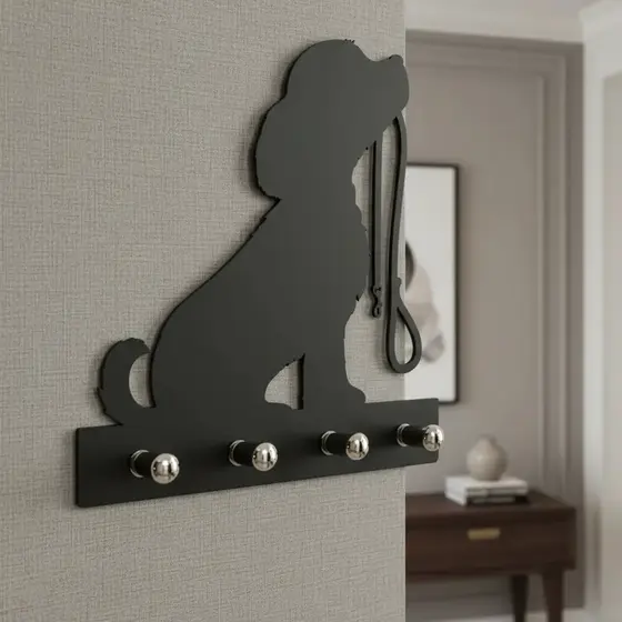 Porta Chaves Cachorro Decorativo Com Ganchos Mdf 3mm