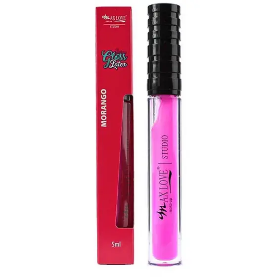 GLOSS LÁTEX MAX LOVE Nº 13 MORANGO 4ML — BRILHO INTENSO EFEITO ESPELHADO LABIAL