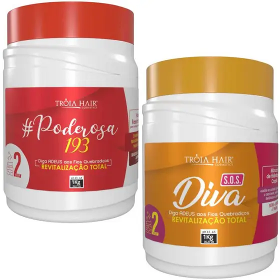MÁSCARA S.O.S DIVA + PODEROSA CRESCIMENTO E HIDRATAÇÃO – TRÓIA HAIR 1KG