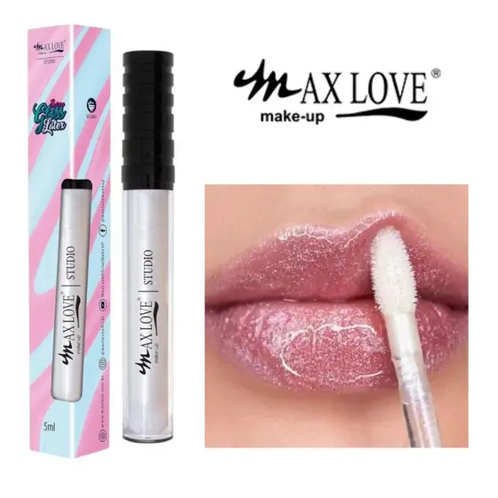 GLOSS LABIAL LÁTEX COM GLITTER MAX LOVE Nº 19 — BRILHO INTENSO