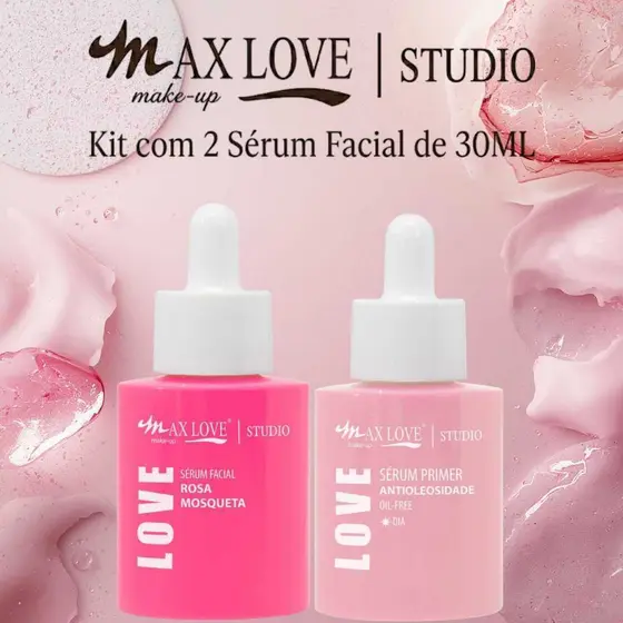 Kit 2 Sérum 30ml - Rosa Mosqueta, Antioleosidade - Max Love
