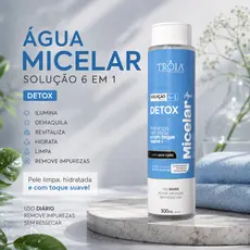Água Micelar Detox 6 Em 1 Demaquilante 300ml - Tróia Make Up
