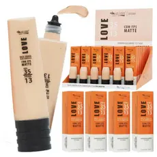 BOX C/ 42 BASE LÍQUIDA MATTE ALTA COBERTURA FPS 35 MAX LOVE — TONS SORTIDAS 56 AO 61