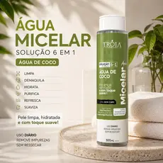 Água Micelar Água De Coco 6 Em 1 Demaquilante Para Uso Diário - Tróia Make Up