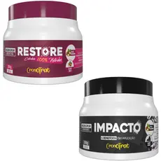 KIT RESTORE + IMPACTO 250G – MÁSCARAS DE NUTRIÇÃO E HIDRATAÇÃO PARA CABELOS TRATADOS E DANIFICADOS