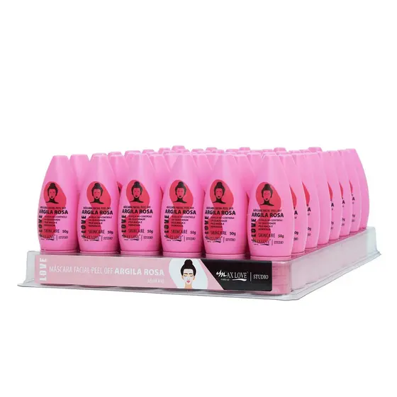 Máscara Facial Peel Off Argila Rosa Max Love com 48un de 50g
