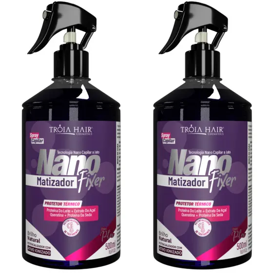KIT 2 NANO FIXER MATIZADOR 500ml – MATIZAÇÃO INTENSIVA E MANUTENÇÃO DO TOM PARA CABELOS LOIROS E GRISALHOS