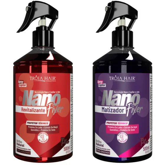 KIT NANO FIXER REVITALIZANTE + MATIZADOR – REVITALIZAÇÃO E MATIZAÇÃO PARA CABELOS LOIROS E DESCOLORIDOS