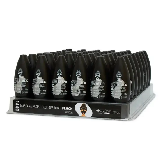 Máscara Facial Peel Off Total Black Max Love com 48un de 50g