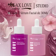 Kit 2 Sérum 30ml - Colágeno, Redutor de Poros - Max Love