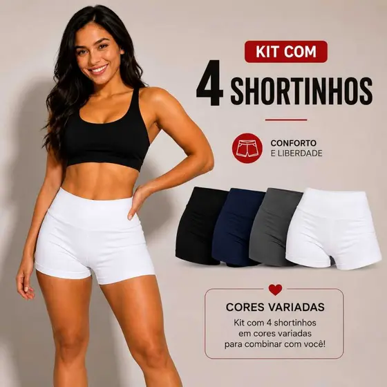 kit 4 mini shorts ideal para usar por baixo de saias e vestidos