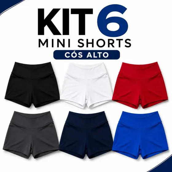 kit 6 Shortinhos Feminino Super Confortáveis Moda Praia