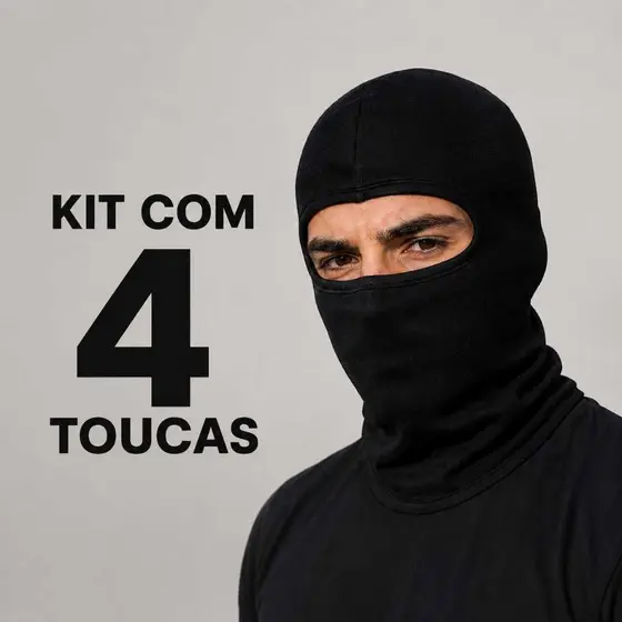 Kit com 4 toucas ninja balaclava com proteção térmica
