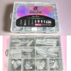 Molde F1 30 Almond Russo Stileto Quadrado Bailarina 144 unidades Unhas de gel Acrigel + Adesivo Francesa Reversa