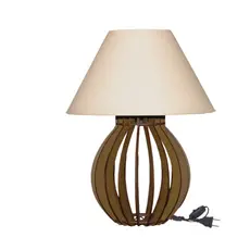 Abajur de Mesa Madeira MDF Luminária Cabeceira Quarto Sala Decorativo Decoração Bivolt