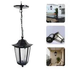 Pendente Luminaria Colonial Vintage Externo Interno Sextavado Preto