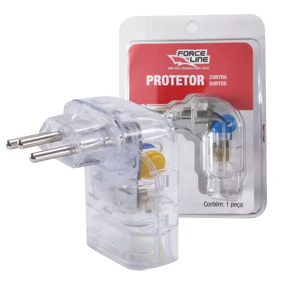 Protetor de Surto 10a 3 pinos Tomada LCF Transparente com DPS