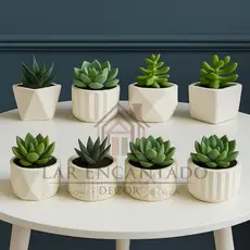 Kit 4 e 8 Vasos Decorativos de Gesso Branco Minimalista | Estilo Moderno para Sala, Quarto e Escritório – Envio Imediato