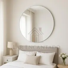 Espelho Grande Redondo Decorativo de Vidro Lapidado Para Sala, Quarto e Banheiro - ENVIO IMEDIATO