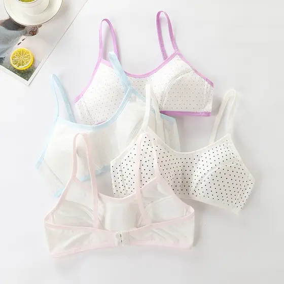 12-18Y Kids Training Bra Cotton Desenvolvendo Meninas Colete De Bebê Respirável Cor Sólida Roupa Íntima De Estudante