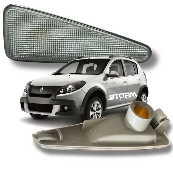 Seta Sandero Stepway 2008 a 2014 Lado esquerdo motorista Sinal Renault Repetidor Lateral lanterna