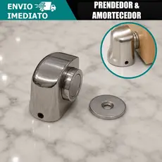 Prendedor Trava Fixador de Porta Magnético Inox Cromado Resistente Compacto Anti Impacto