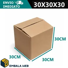 Kit 25 a 100 Unidades Caixas de Papelão Econômica Envios Sedex Correios 30x30x30 Maleta Fábrica