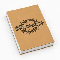 Kit 10 Blocos de Anotação “Foi por Amor” – Capa Kraft | 65 Folhas | 10x7 cm | Cristão | Lembrancinhas