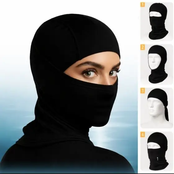 Balaclava Toucas Ninja Moto Bike Proteção Térmica Contra Frio e Vento Motoqueiro Motoboy Preta