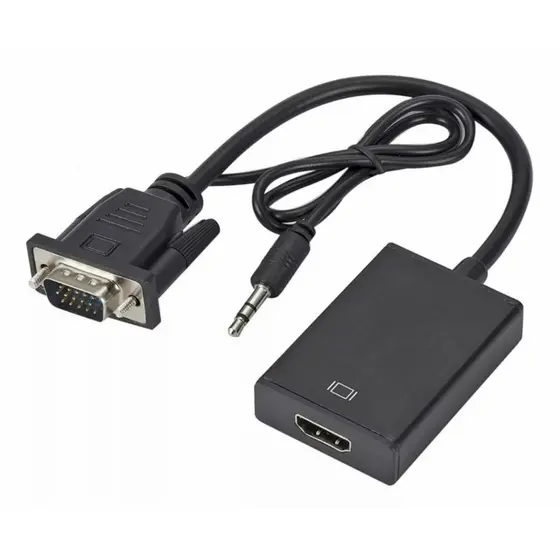 Mini Convesor Vga Para Hdmi Com Áudio E Vídeo Full Hd