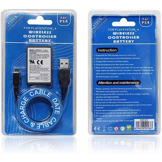 2 Baterias + Carregador Para Controle De Ps4