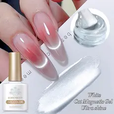BORN PRETTY 10ml Fluxo Luz Gato Branco Magnético Unha Polonês Gel Ultra Brilho Soak Off UV Espelho Vidro Ímã Verniz