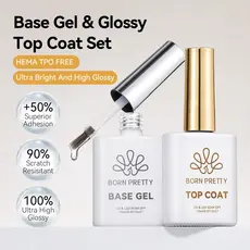 BORN PRETTY 15ml Super Top Coat E Base Gel Unha Polonês Para Verniz Semi-Permanente Suprimentos Unhas