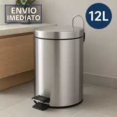 Lixeira Inox Redonda Cesto de lixo12L 5L 3L Pedal Tampa Cesto Removível -Cozinha Banheiro Escritório