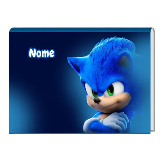 Caderno de Desenho Brochura Personalizado SONIC 96 Folhas - Grande A4