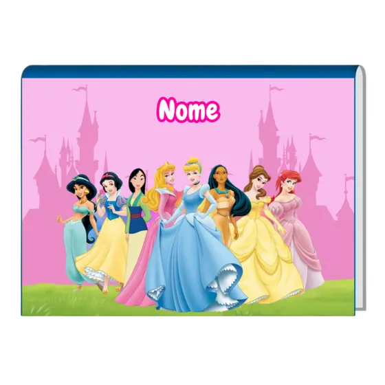 Caderno de Desenho Brochura Personalizado PRINCESAS 96 Folhas - Grande A4