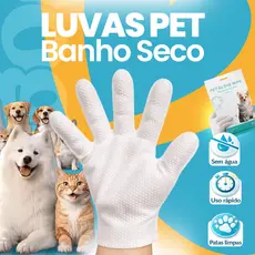 lenço umedecido pet Luva de Banho a Seco Descartáveis Umedecidas Para Pet Higienização 6 Unidades