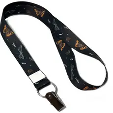 Cordão personalizado Borboletas para crachá ou chaveiro com Jacaré com Argola