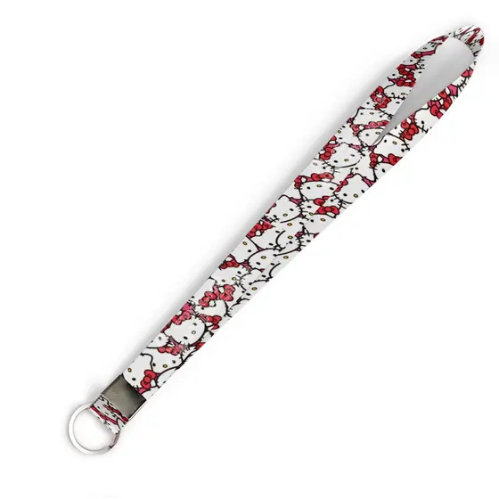Cordão personalizado Hello Kitty para crachá ou chaveiro com Argola