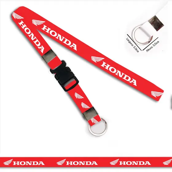 Cordão Chaveiro Moto HONDA VERMELHO com Engate Rápido