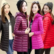 Mulheres 2023 Estilo Coreano De Bolso Fino Com Capuz De Algodão Acolchoado Casaco Longo De Inverno