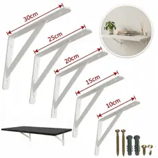 Mão Francesa Para Prateleira Suporte Cantoneira 30cm - 25cm - 20cm - 15cm - 10cm C/ Paraf. e Buchas