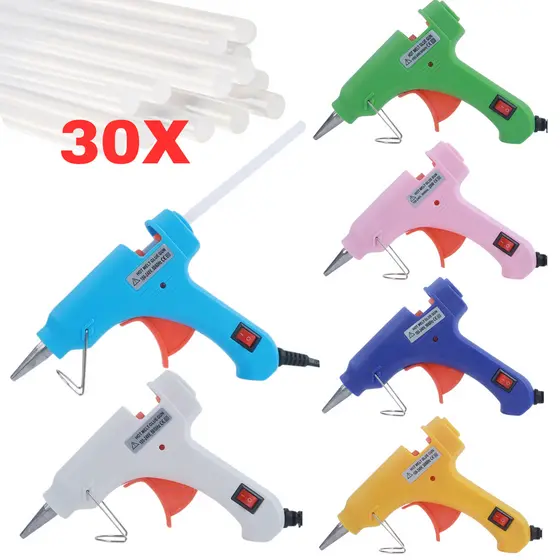 Pistola De Cola Quente Bivolt 20W +10, 20, 30 Bastões De Cola Botão Liga/Desliga Profissional Bivolt