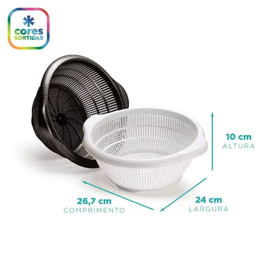 Escorredor Ideal Nitron para Cozinha Preparo de Alimentos Uso Doméstico Prático e Funcional
